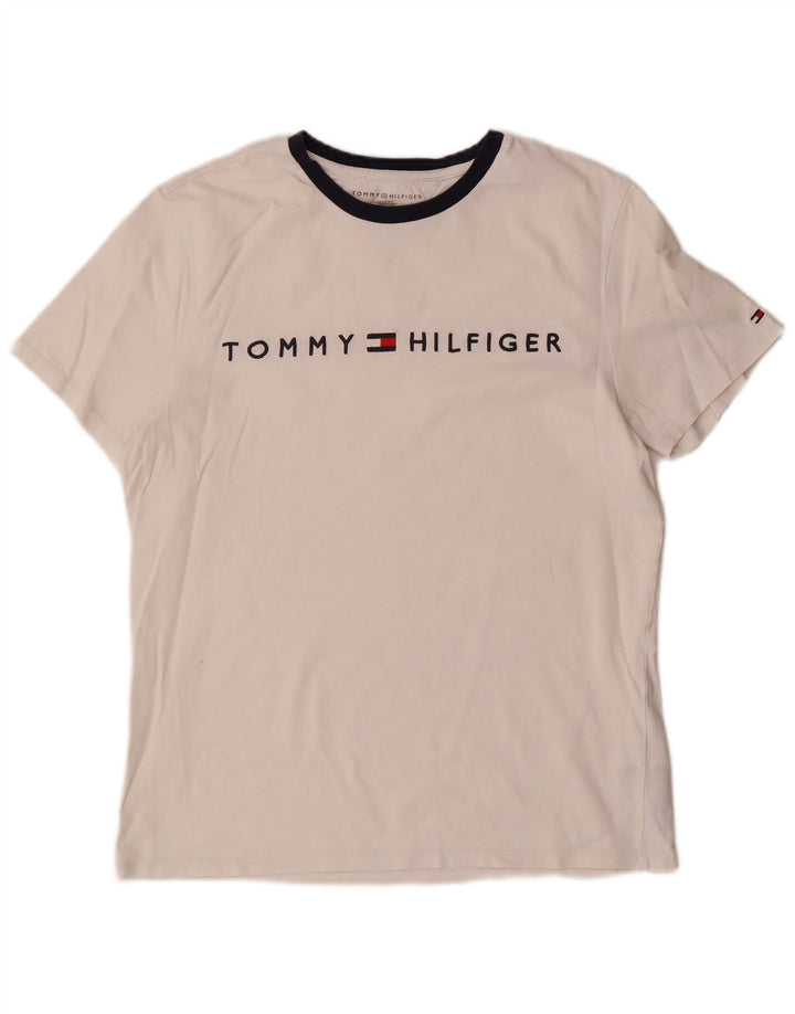 Tommy Hilfiger T-Shirt Graphique Homme Blanc Moyen