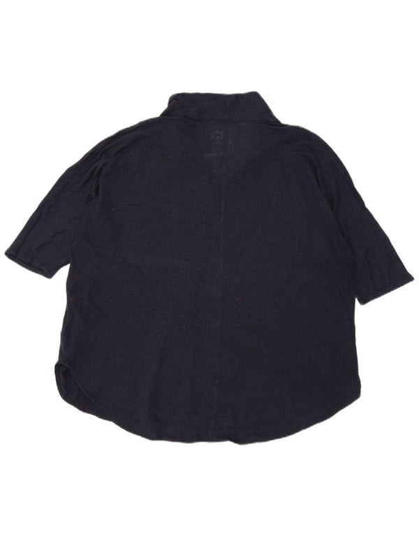 Massimo Dutti Chemisier Femme Top UK 18 XL Bleu Marine Lin