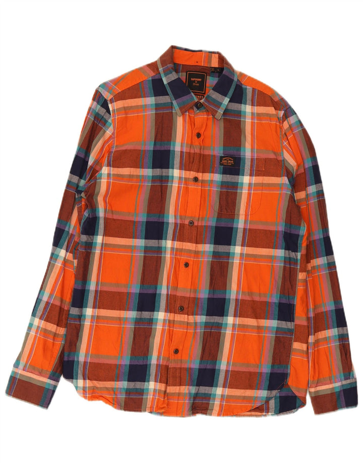 Superdry Chemise En Flanelle Grand Coton À Carreaux Orange Homme