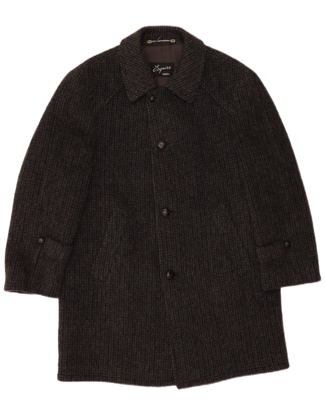 Esquire Manteau Homme IT 48 Laine Vierge Gris Moyen