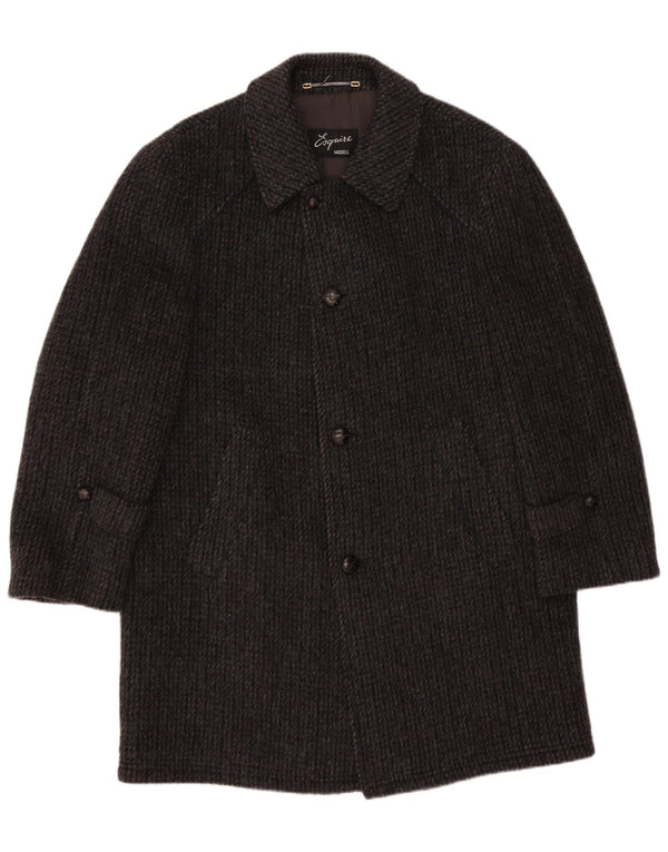 Esquire Manteau Homme IT 48 Laine Vierge Gris Moyen
