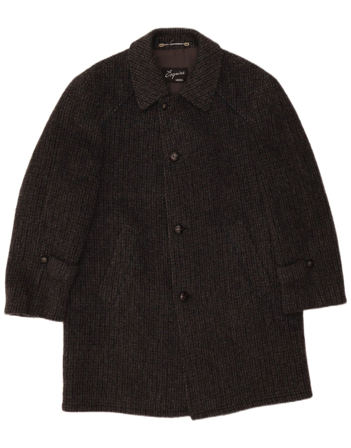 Esquire Manteau Homme IT 48 Laine Vierge Gris Moyen