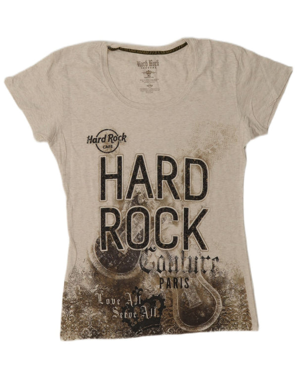 Hard Rock Cafe Girls Paris Graphic T-Shirt Top 14-15 ans XL Gris Moucheté