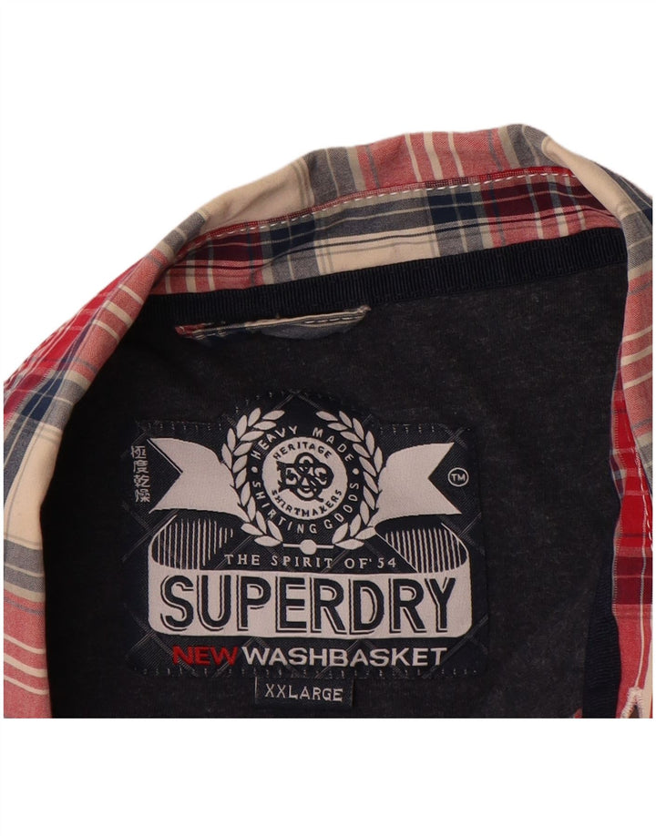 SUPERDRY Chemise Homme 2XL Rouge Carreaux Coton