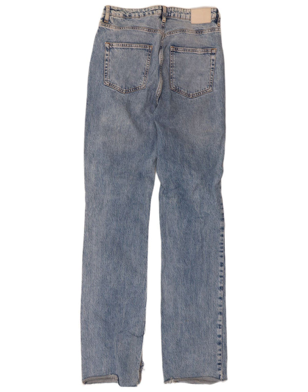 Zara Jean droit taille haute pour femme EU 40 Medium W30 L33 Bleu