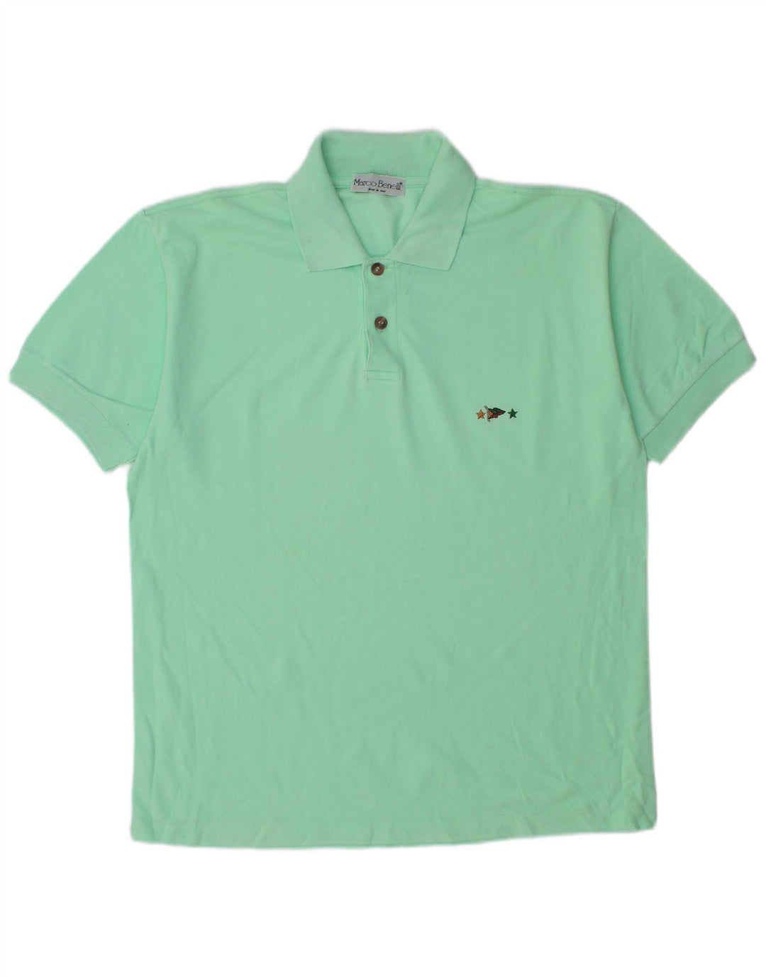 Polo Vintage Homme Vert Moyen