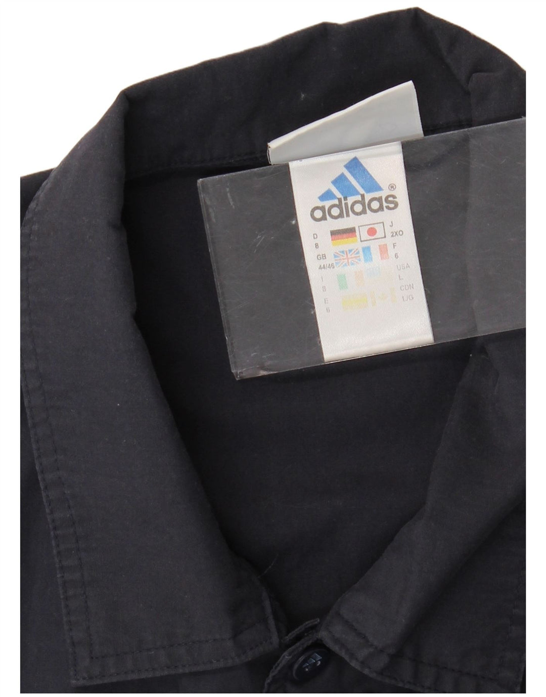ADIDAS Chemise à manches courtes pour hommes UK 44/46 Large Bleu Marine Polyester