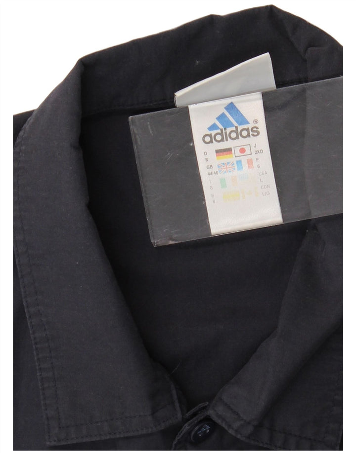 ADIDAS Chemise à manches courtes pour hommes UK 44/46 Large Bleu Marine Polyester