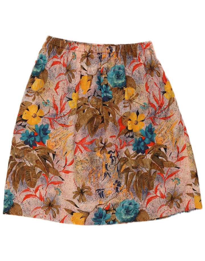 vintage Femmes Graphique A-Line Jupe W30 Moyen Multicolore Floral