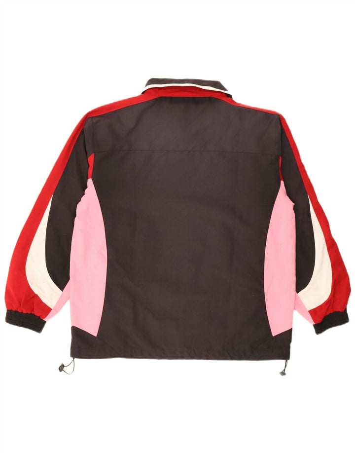 vintage Mens Survêtement Top Veste Petit Noir Colourblock Polyester
