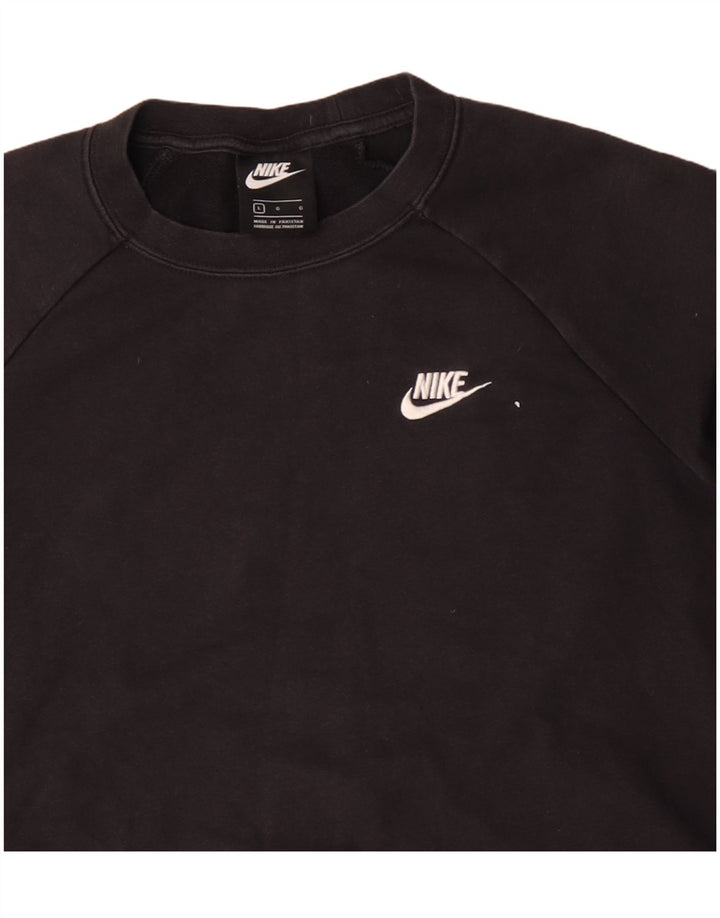 Nike Sweat-shirt pour homme en coton noir Taille L