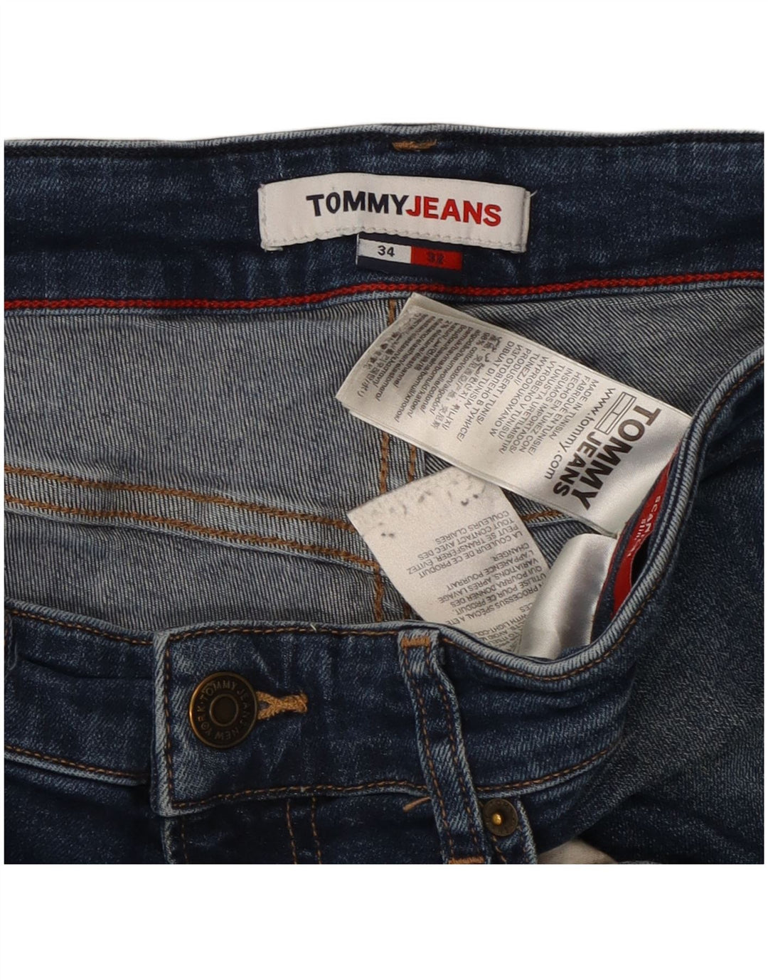 TOMMY HILFIGER Jean Slim Homme W34 L32 Bleu Coton