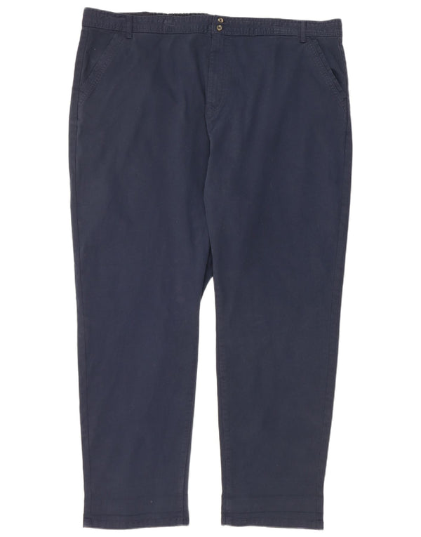 M&Co Pantalon Chino Fuselé Femme UK 22 3XL W42 L29 Bleu Marine Coton