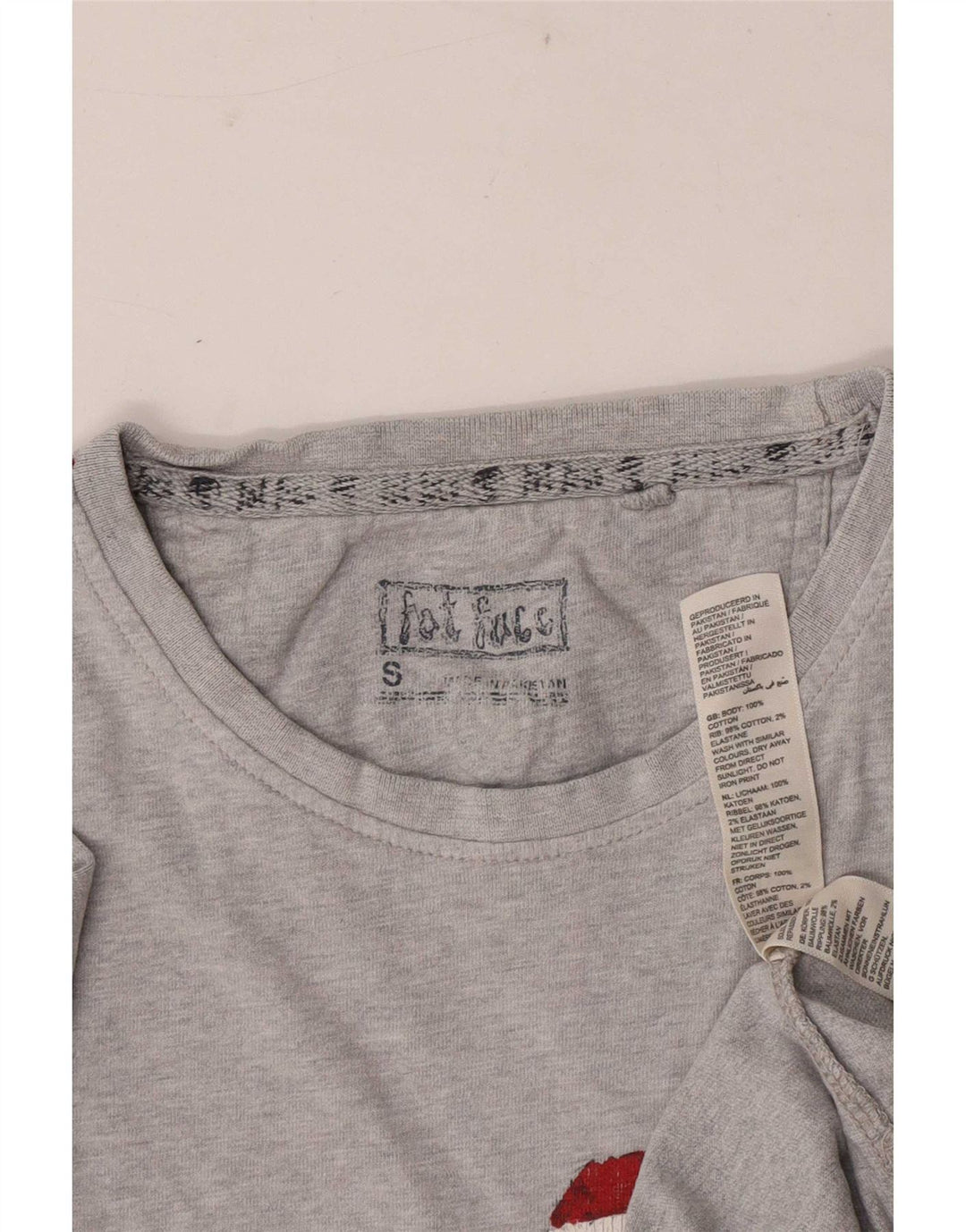 Fat Face T-Shirt Graphique Homme Petit Gris Moucheté Coton