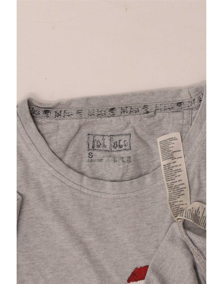Fat Face T-Shirt Graphique Homme Petit Gris Moucheté Coton