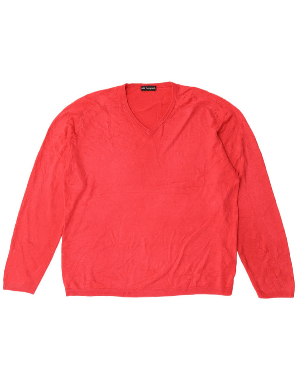 Marks & Spencer Pull Homme Autograph Col V Pull XL Rouge Acrylique