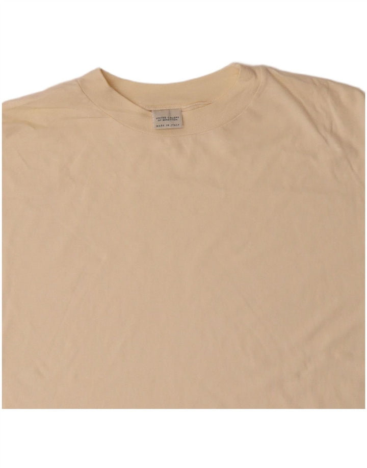 BENETTON T-Shirt Homme Coton Beige Moyen