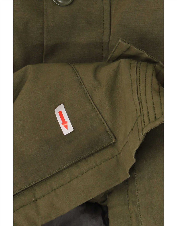 Gap Veste matelassée à capuche pour garçons 10-11 ans Large Kaki Polyester