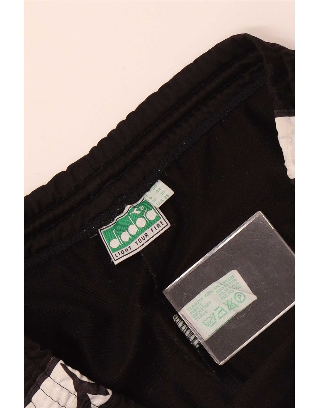 Diadora Pantalon de Survêtement Graphique Homme Large Noir Colorblock Polyester
