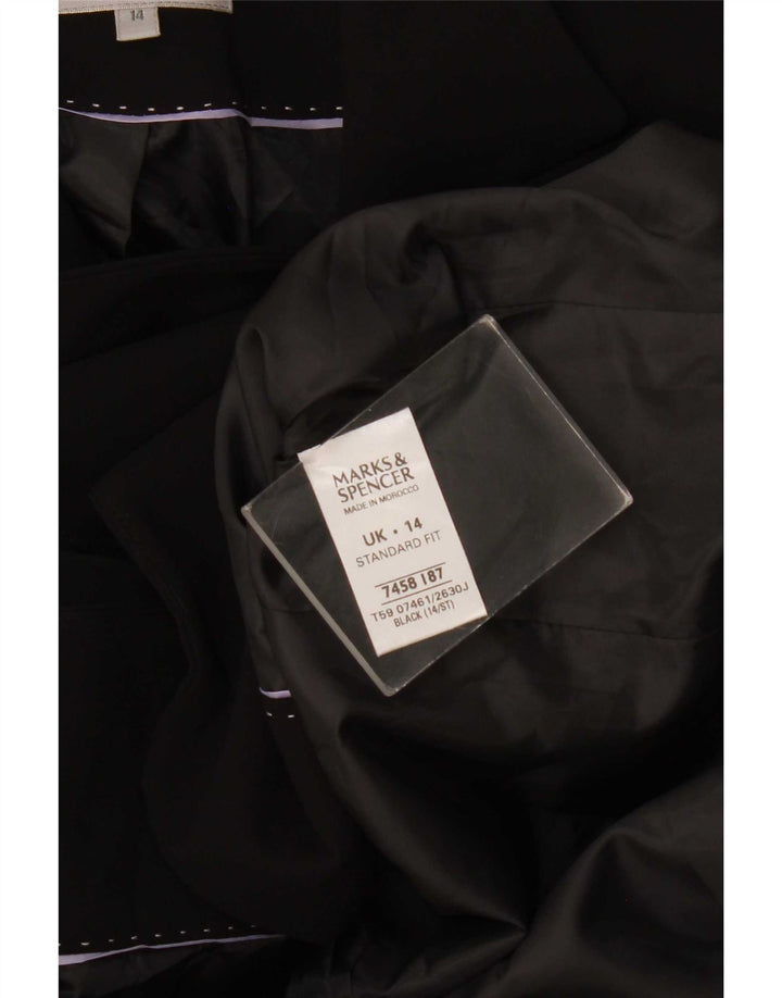 Marks & Spencer Veste blazer courte à 1 bouton pour femme UK 14 Noir moyen