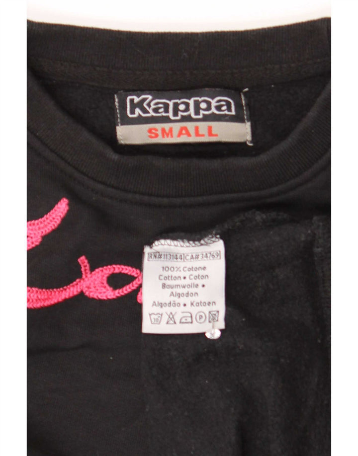 Kappa Sweat-shirt graphique pour homme en coton noir Taille S