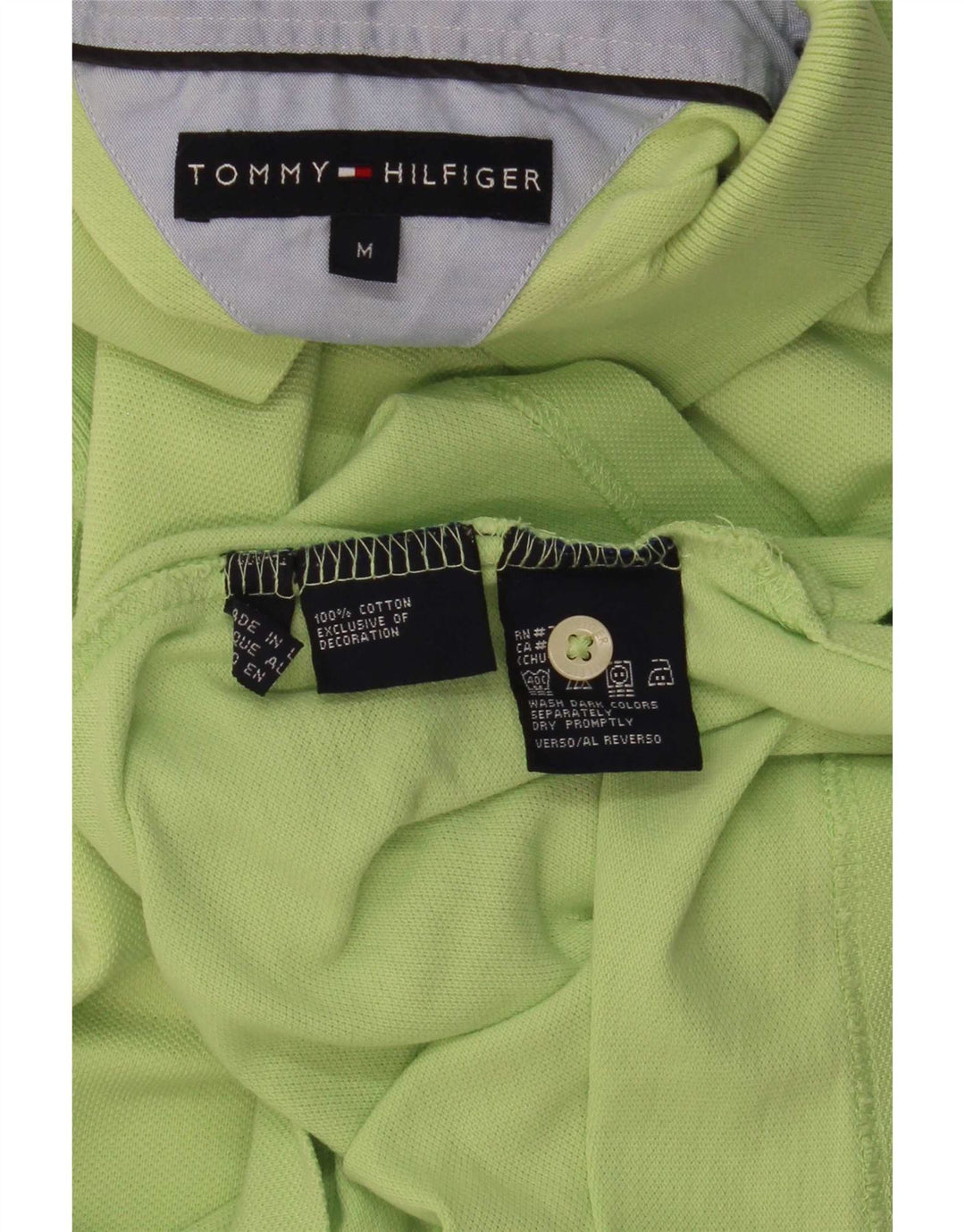 Tommy Hilfiger Polo Homme Vert Moyen Coton