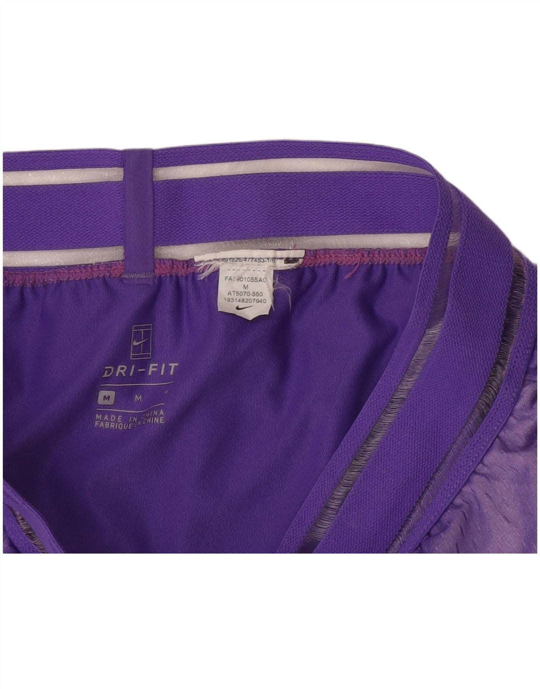 Nike Short de sport pour femme UK 14 Rayé violet moyen