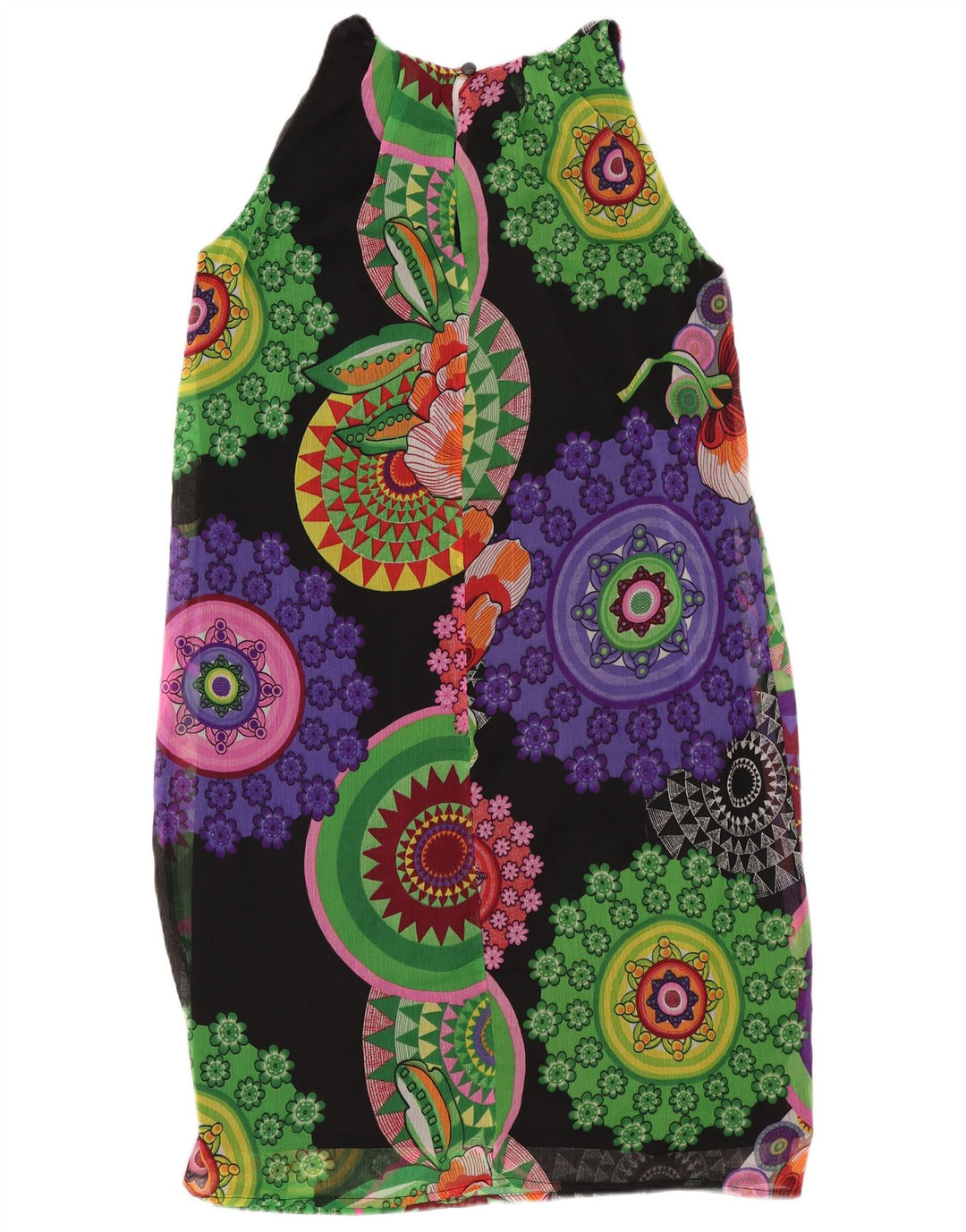 Desigual Robe dos nu surdimensionnée pour femme EU 34 XS Noir Floral