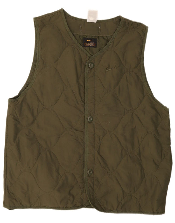 Nike Gilet matelassé Therma-Fit pour homme UK 36 Petit Kaki Nylon