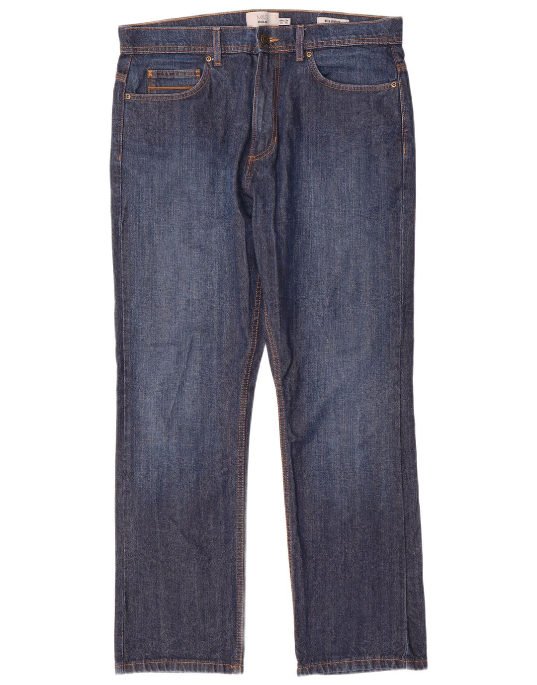 Marks & Spencer Jean droit régulier pour homme W34 L29 bleu coton