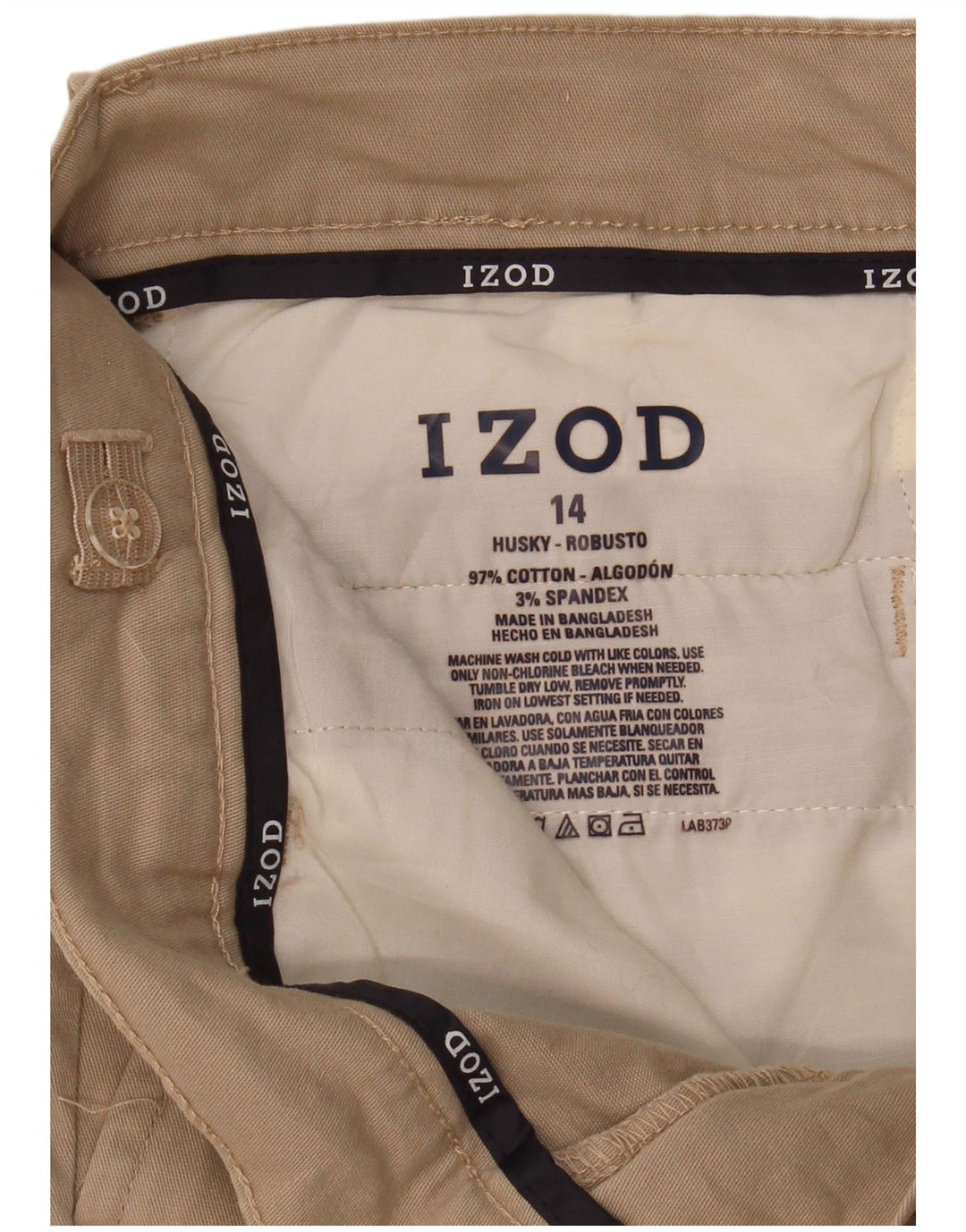 Izod Garçons Husky 13-14 Ans W30 L26 Coton Beige