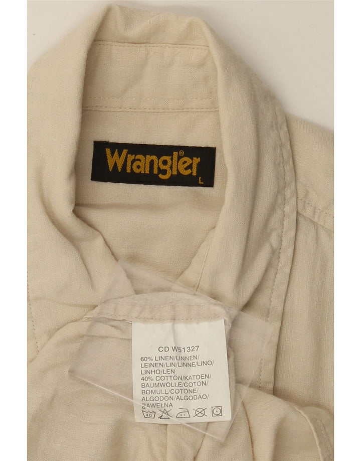 WRANGLER Chemise à manches courtes pour homme en lin beige
