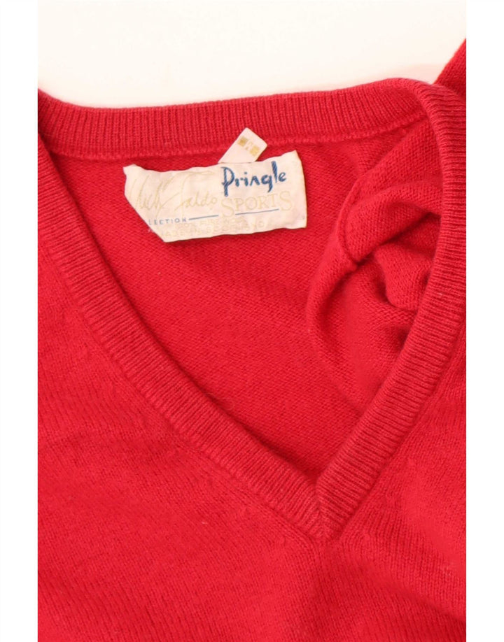 Pringle Pull Regular Fit Col V Homme Rouge Moyen Laine