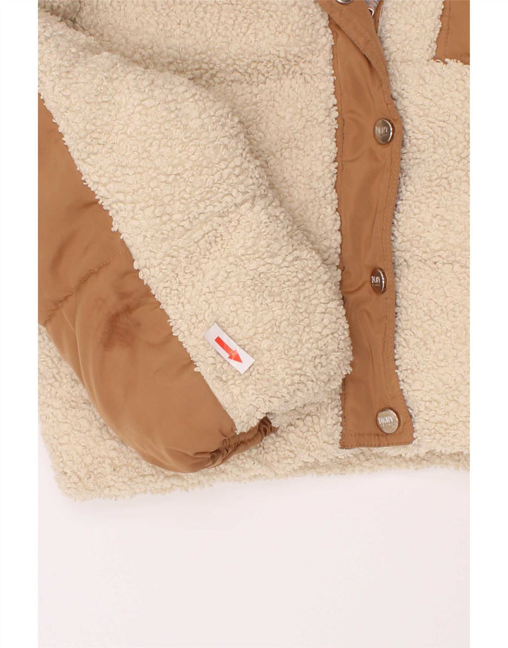 Dkny Veste matelassée à capuche pour fille 5-6 ans Marron Colorblock Polyester