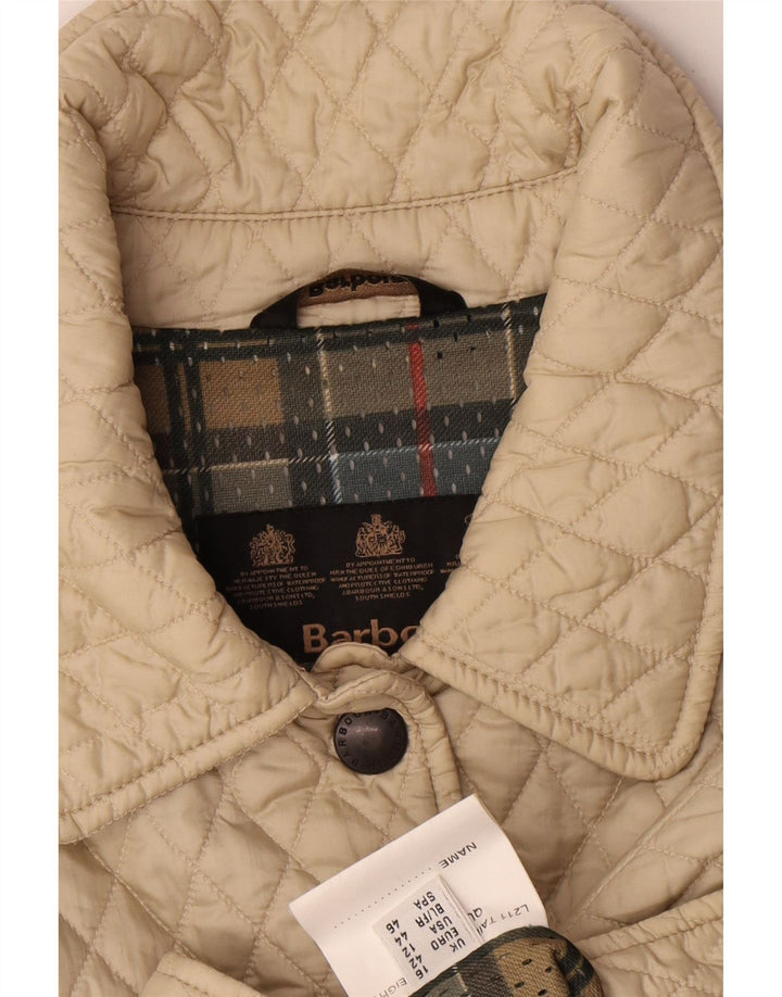 Barbour Manteau matelassé pour femme UK 16 Large Beige Polyamide