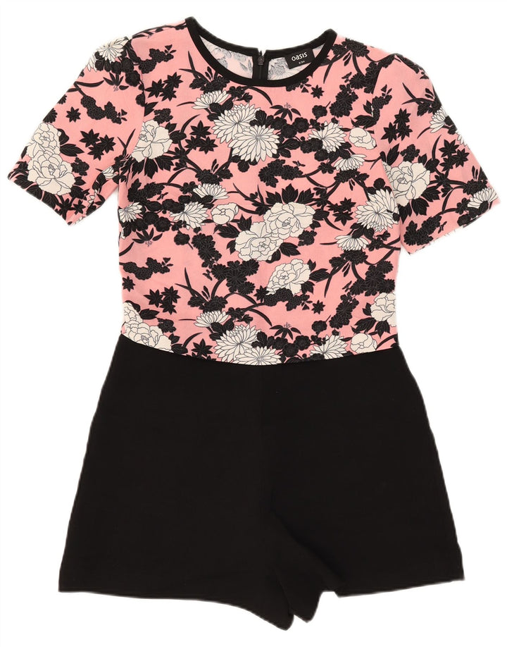 Oasis Combishort à manches courtes pour femme UK 8 Petit rose floral