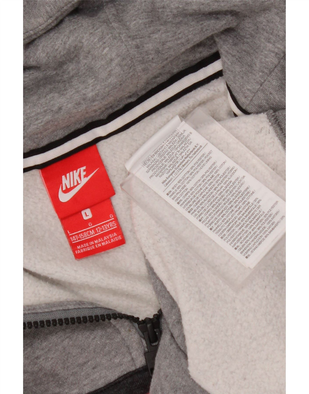 NIKE Pull à capuche graphique pour garçon 12-13 ans - Grand color block gris