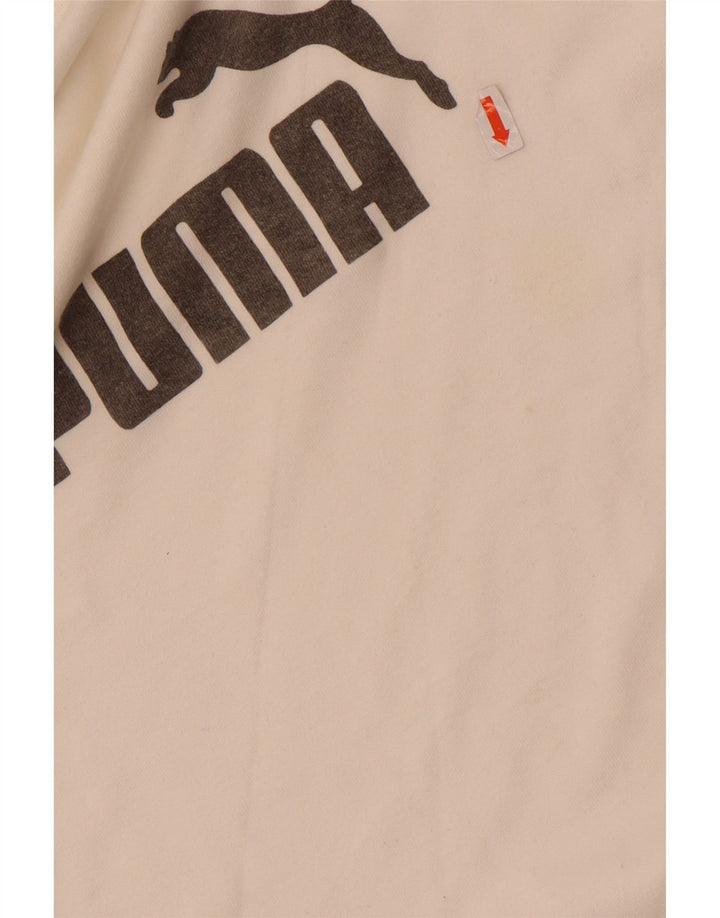 Puma Haut graphique à manches longues pour hommes, petit, blanc