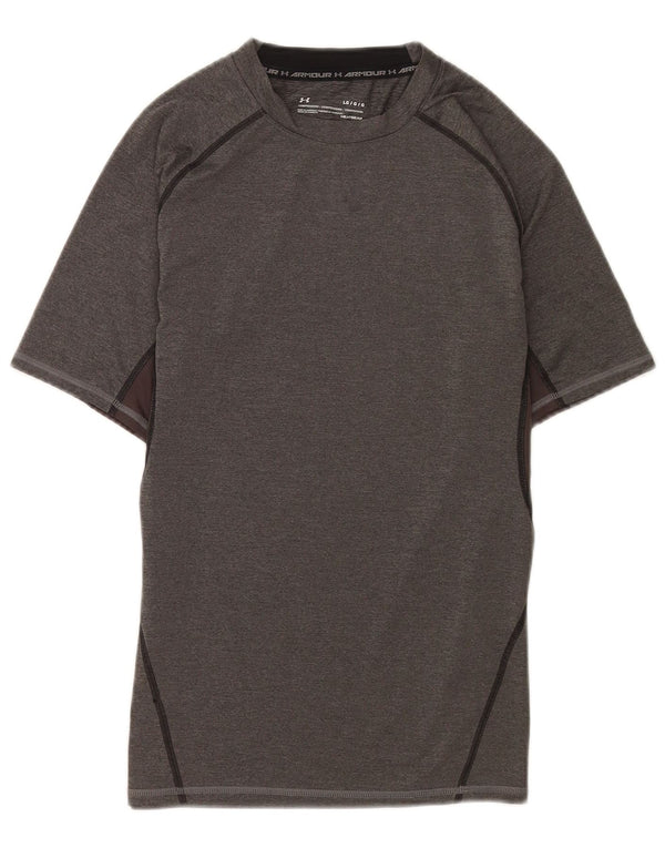Under Armour T-Shirt Heat Gear Homme Large Gris Colorblock