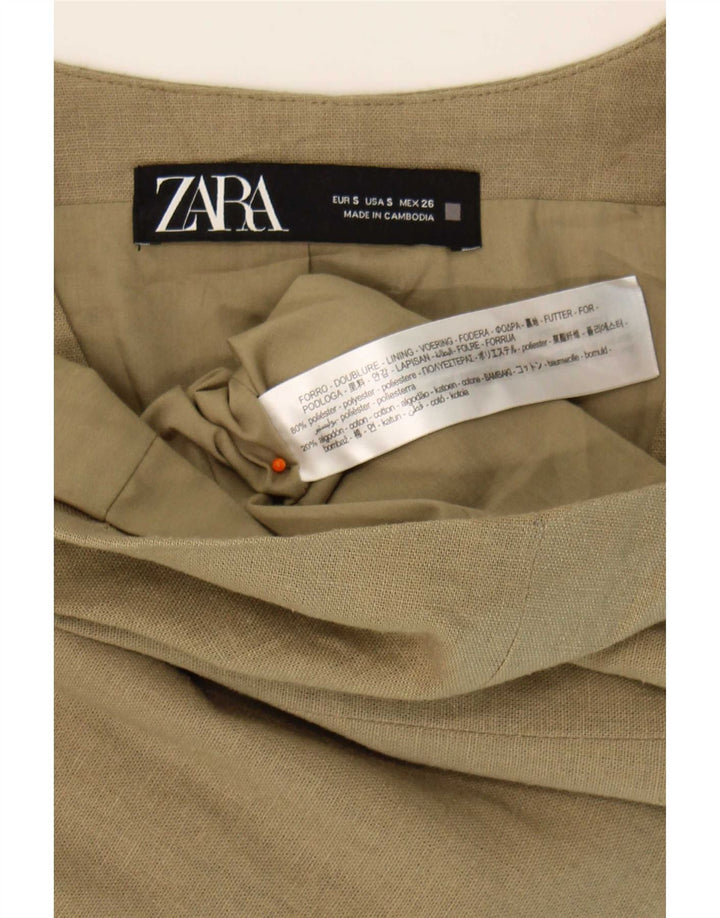 Zara Femme Gilet UK 10 Petit Kaki Polyester
