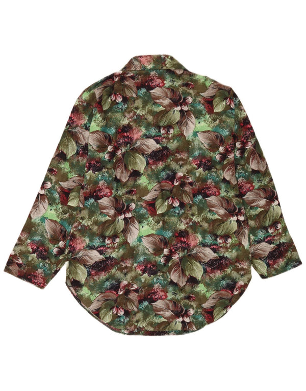 chemise femme vintage IT 48 XL Coton Floral Vert