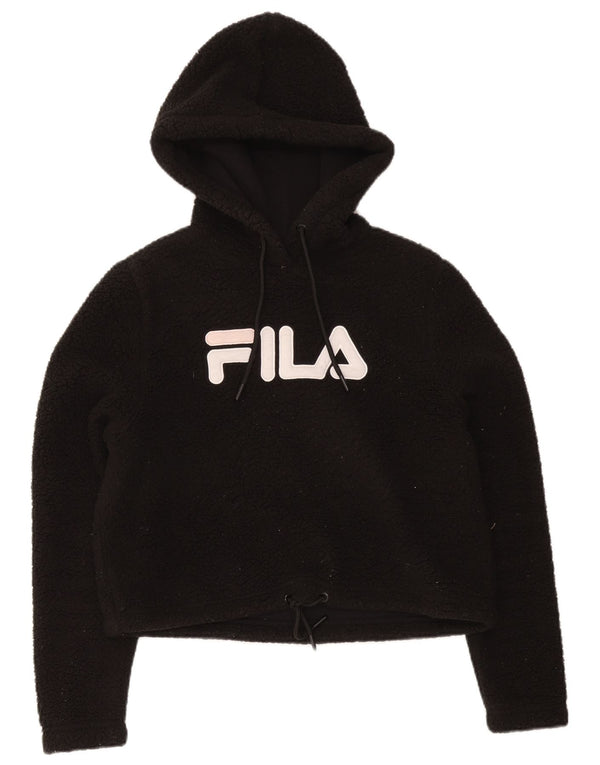 Fila Pull à capuche surdimensionné en polaire pour femme UK 10 Small Noir