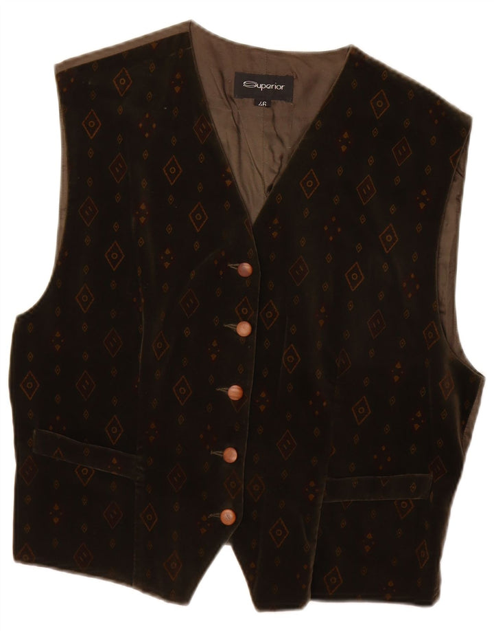 Gilet Femme Superior IT 46 Grand Coton Géométrique Marron