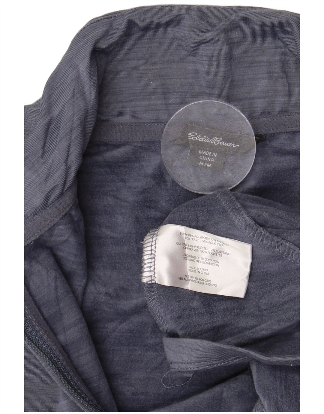 Eddie Bauer Haut à manches longues et col zippé pour femme UK 14 Bleu marine moyen