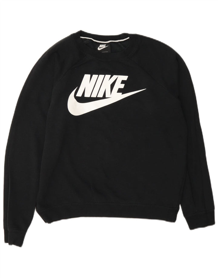 Nike Sweat-shirt surdimensionné graphique pour femme UK 10 Petit coton gris