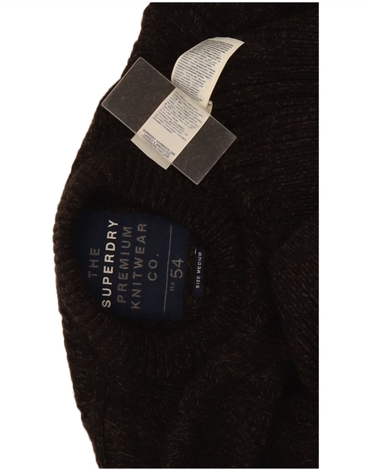 Superdry Pull à col rond en acrylique moucheté marron moyen
