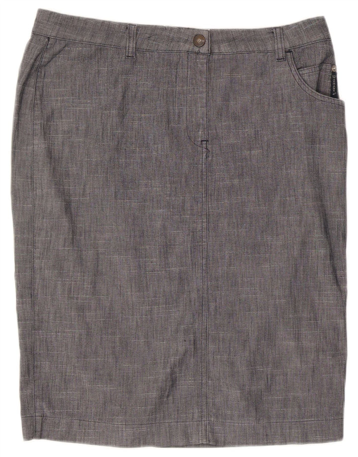 Armani Femme Jupe Droite IT 46 Large W32 Gris Coton