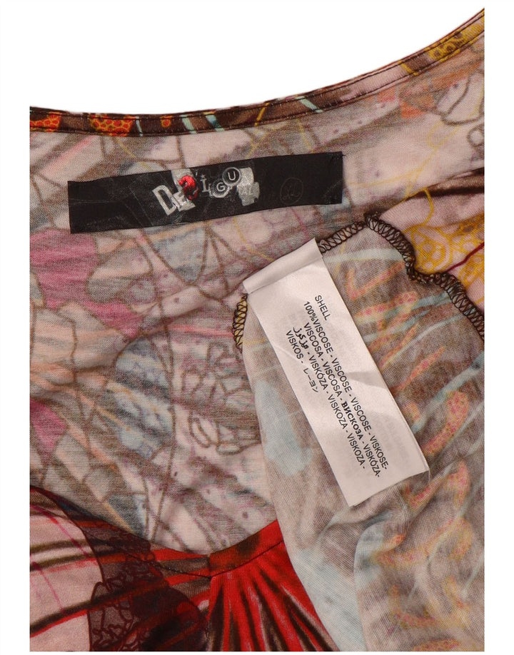 Desigual Chemisier Top UK 18 XL Multicolore Patchwork Viscose Femme