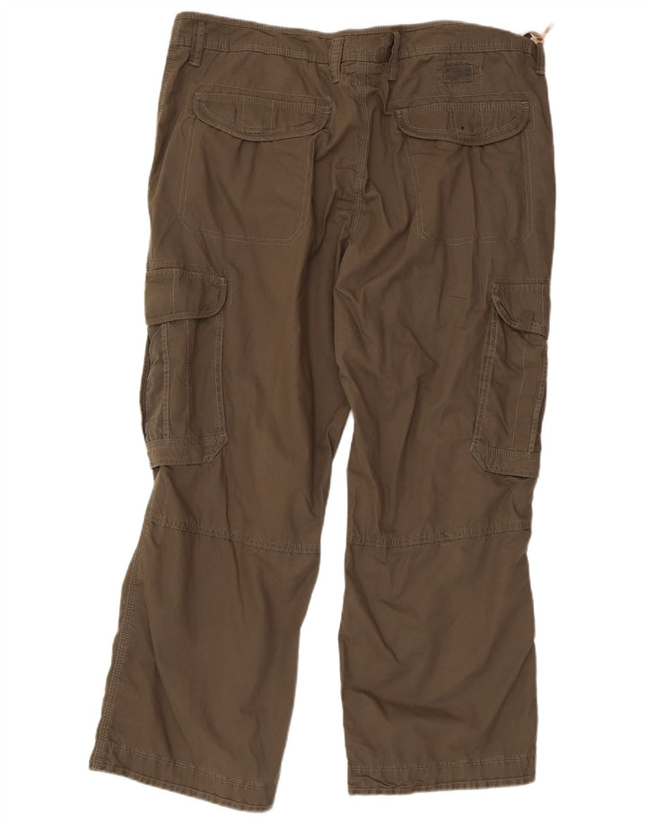 Marks & Spencer Pantalon cargo droit pour homme W40 L29 Marron Coton