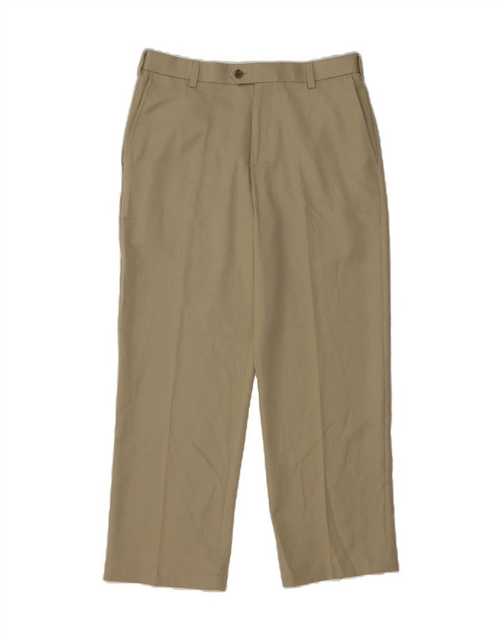 IZOD Mens Straight Suit Trousers W32 L30 Beige Polyester Vintage Izod and Second-Hand Izod from Messina Hembry 